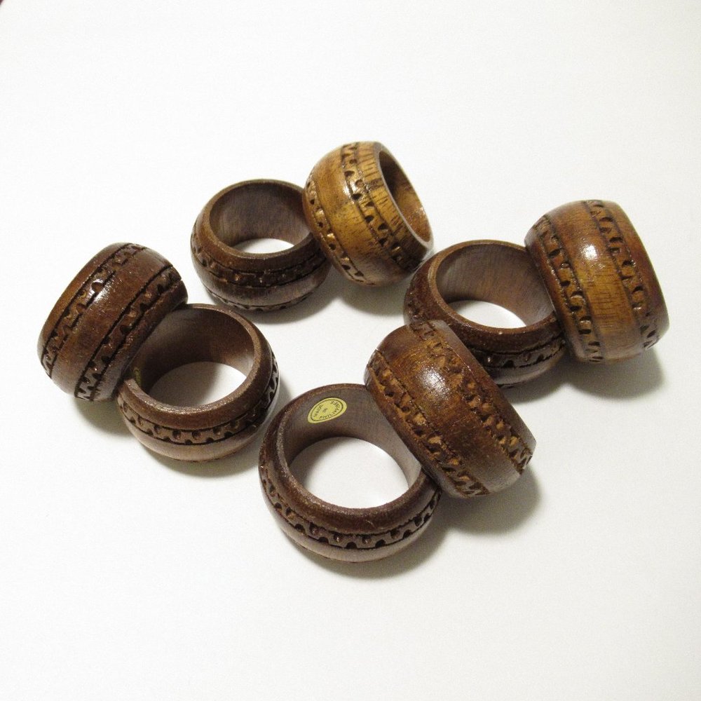 Wooden Napkin Rings Set - Picture 9 of 9